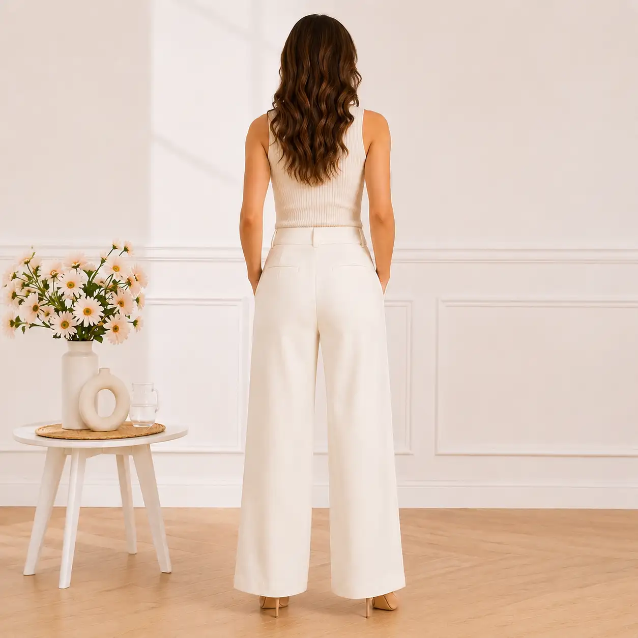 Pantalon blanc coupe droite P934