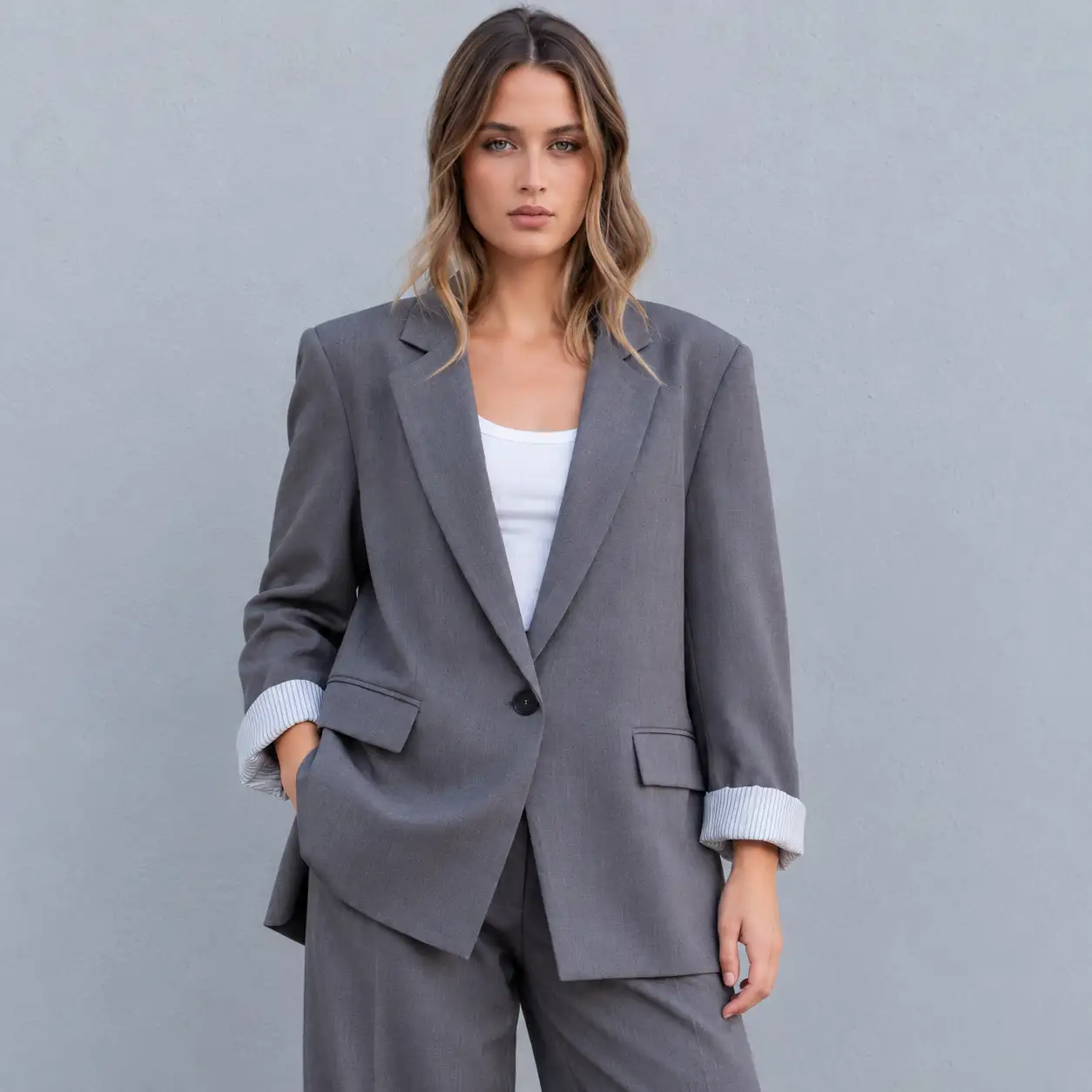 Blazer Oversize Gris Urban Chic A7805