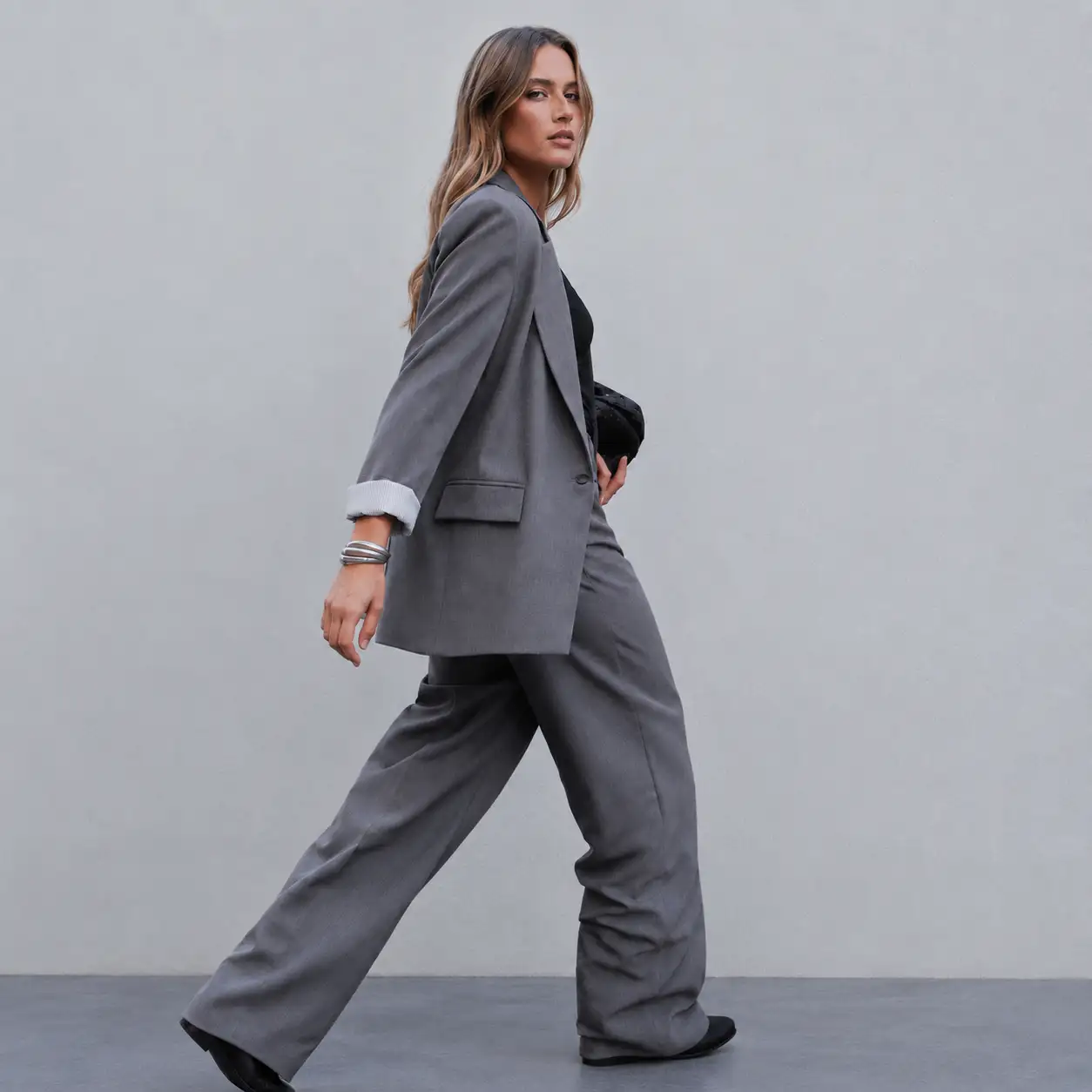 Blazer Oversize Gris Urban Chic A7805
