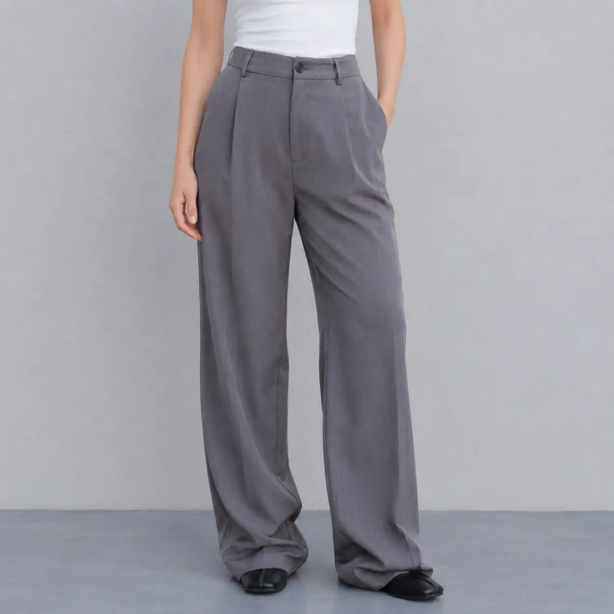 Pantalon Palazzo Gris Urban Chic A7515