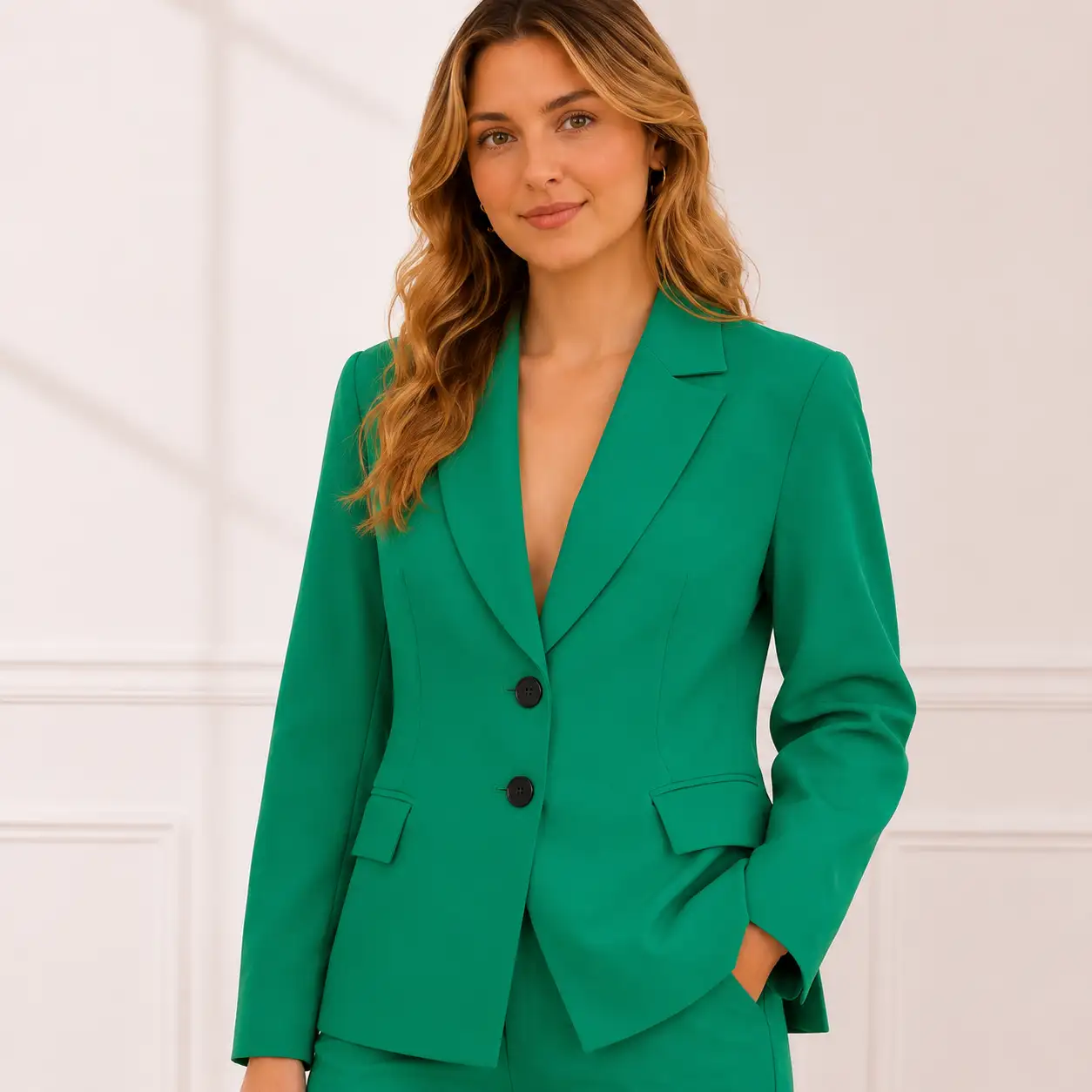 Blazer vert émeraude structuré 78904
