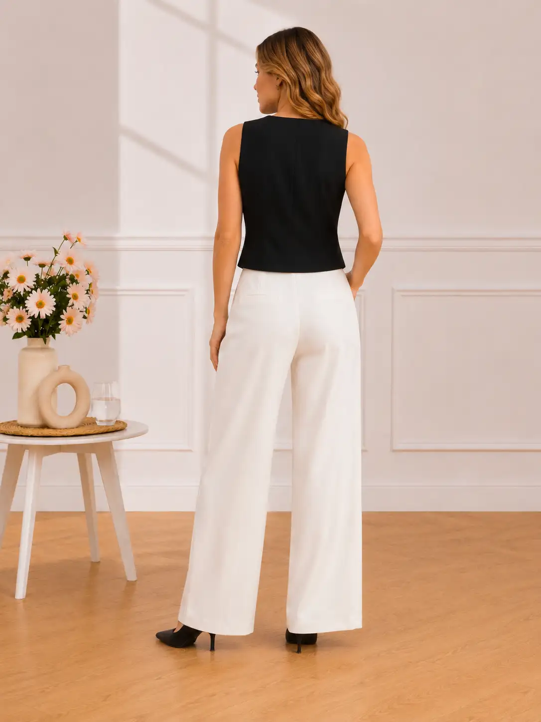 Gilet Tailleur Croisé Noir H733